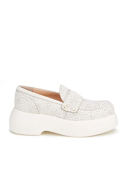 AGL White Flats Womens Shoes