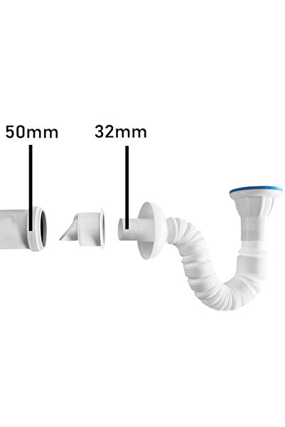 ALETÇANTAM Koku Önleyici Kapaklı MufMatik Lavabo Sifon Tahliye Gideri Haşere Böcek Engelleyici Yaysız Çekvalf