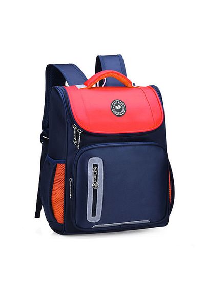 Eazy Kids Ergonomic School Bag - Red blue