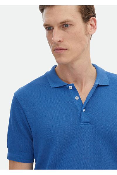 Ramsey Jacquard Polo Neck 100% Cotton T-shirt