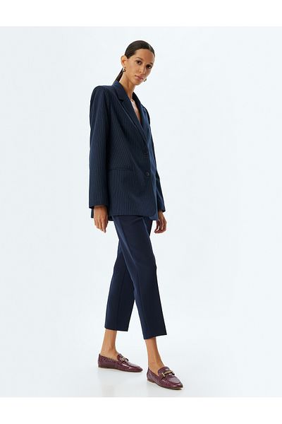 Koton Slim Fit cigaretta nadrág magas derekú zsebekkel