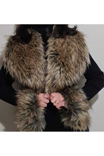 KNC EXCLUSİVE CLASSİC Women's Raccoon Plush Collar Scarf Neck Collar