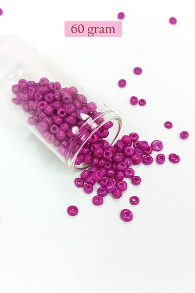Royaleks 4 mm - 60 Grams Magenta Large Size Cast Glass Sand Beads - Bnc138