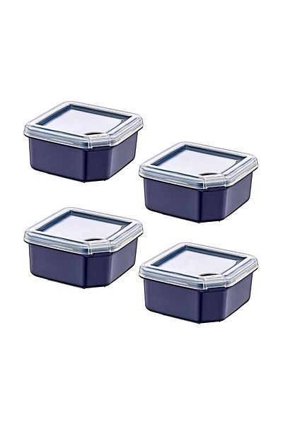 Smartware Navy Blue 350 ml 4-Piece Q-Box Storage Container
