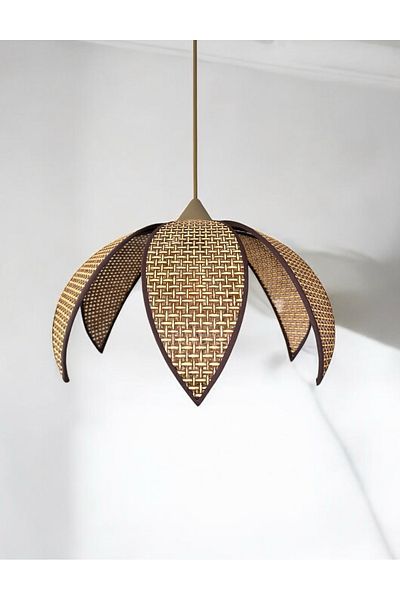 KorFam Modern Hazeran Look Leafy Flower-Shaped Bohemian Rustic Chandelier