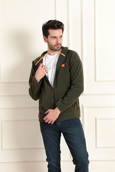 ModaPlaza Ανδρικό φούτερ με φερμουάρ με κουκούλα 6044