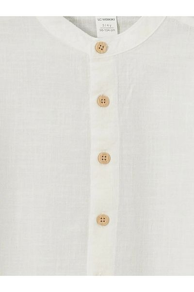 LC Waikiki Lcw Eco Ecru Prevailing Collar Basic Long Sleeve Boy's Shirt