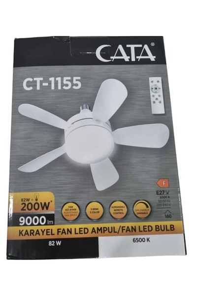 Cata Karayel Fan LED 82W Kumandalı Işıklı Vantilatör CT-1155