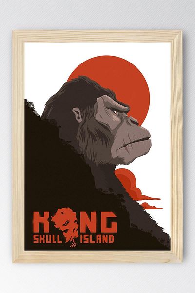 Saturn Επιτραπέζιο ζωγραφικής με κορνίζα Kong Skull Island - Ζωγραφική αφίσας ταινίας Skull Island