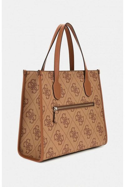 Guess Дамска чанта Izzy 2 Comp Tote, кафява, Hwos8654220-ltl