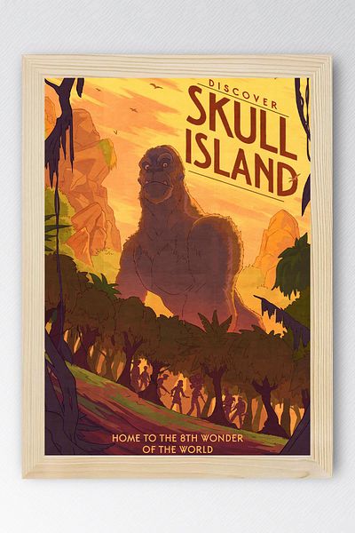 Saturn Επιτραπέζιο ζωγραφικής με κορνίζα Kong Skull Island - Ζωγραφική αφίσας ταινίας Skull Island