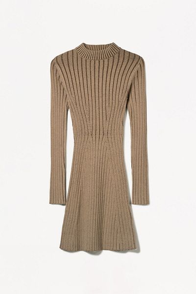 Bershka Long sleeve mini ribbed dress