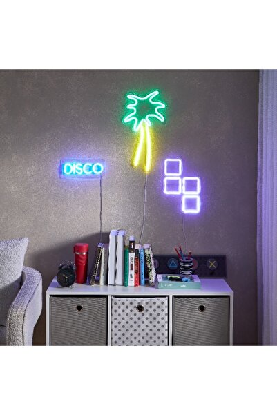 Home Box Lyn Palm Tree Frame LED Neon Light - 43x2x25 cm