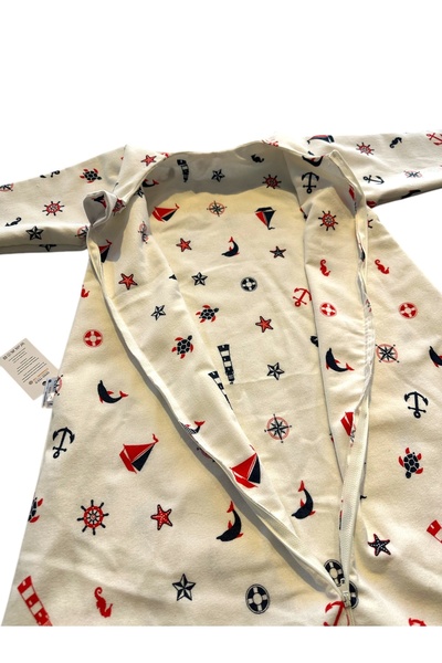 Enhitbaby Double Layer Flannel, Long Sleeve Sleeping Bag, Sailor Pattern