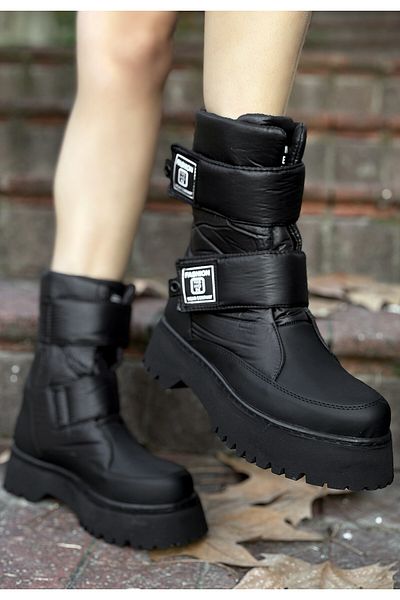melonika Miah Black Skin Snow Boots