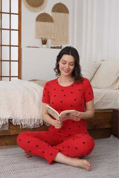 LİLA İÇ GİYİM Suprem Women's Short Sleeve Pjama Suit