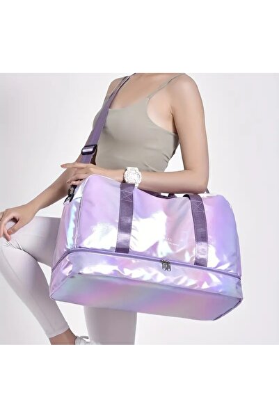 Alaçatı Valentine's Day / Bright Purple Women's Sports Bag , Large Capacity Luggage Bag , Function Bag