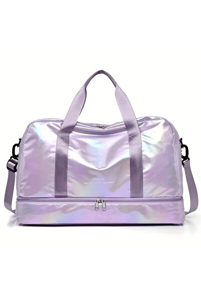 Alaçatı Valentine's Day / Bright Purple Women's Sports Bag , Large Capacity Luggage Bag , Function Bag