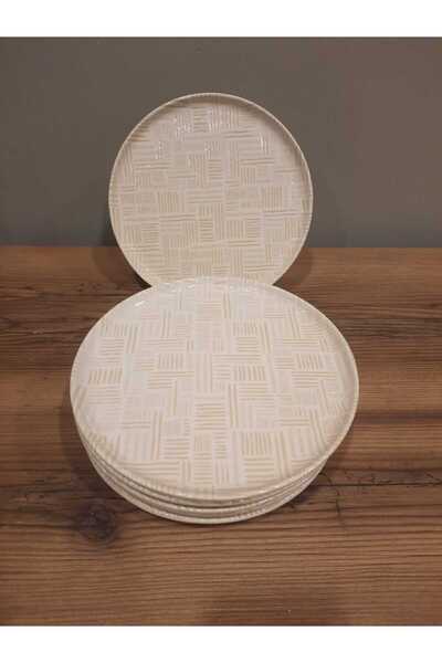 Keramika KERAMİKA 22 CM PASTA TABAĞI 6 ADET NORDIC PARLAK