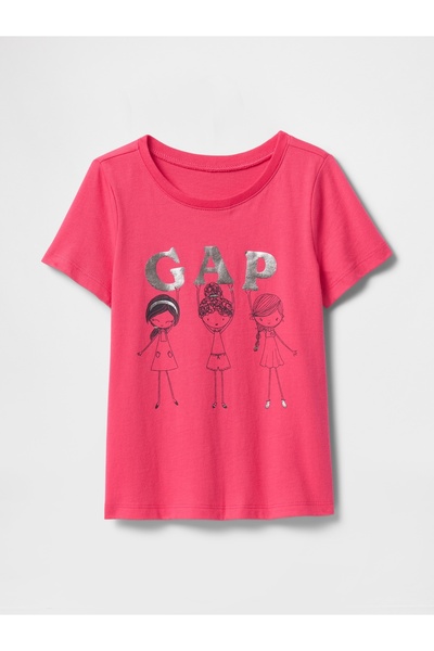 GAP Kız Bebek Pembe Grafik T-Shirt