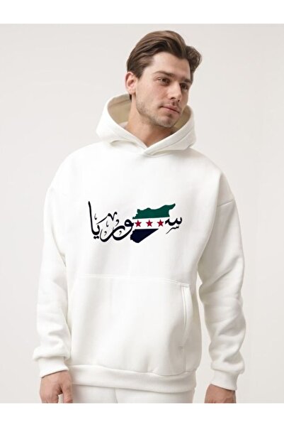 EFFRENATU سويت شيرت شتوي للجنسين مطبوع عليه فلسطين سوريا هودي سميك كبير الحجم