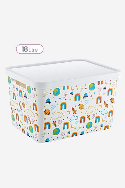 Smartware Stafi Patterned Multi-Purpose Box with Lid 18 LT