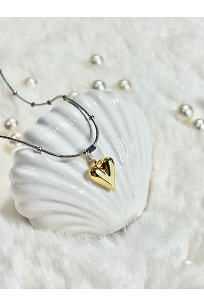 Store Gold Color Heart Steel Women's Necklace Stainless Stylish Accessory