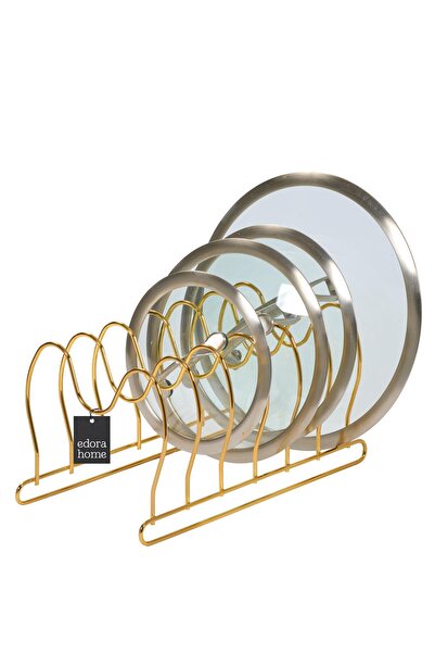 Edora Home Arany 6 rekeszes serpenyő- és edényrendező - fém rozsdamentes, fiókbe épített rendszerező
