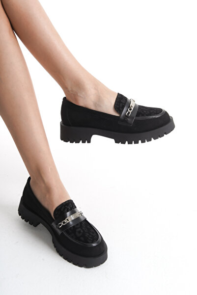 MARSEDO Чорні жіночі мокасини - Казуальні мокасини на підборах для щоденного носіння