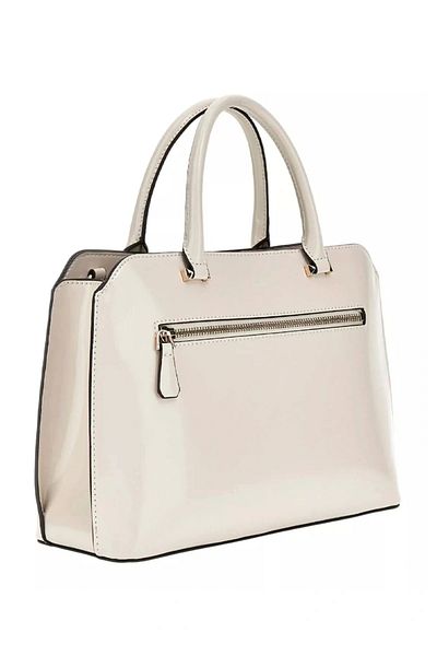 Guess Arnela Girlfriend Satchel Women's Cream Handbag Hwng9496060-Bon