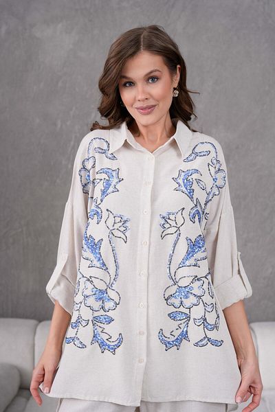 BURRASCA Embroidered Linen Suit