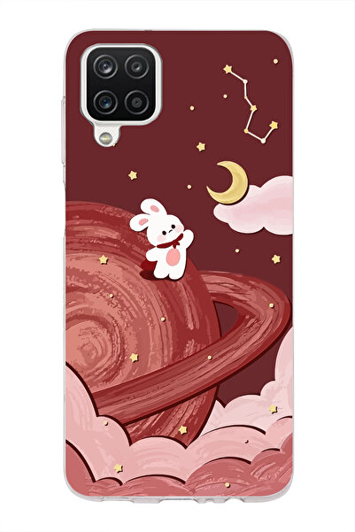 moonset Samsung Galaxy A22 / M22 / M32 Uyumlu Sevimli Tavşan Tasarımlı Baskıl...