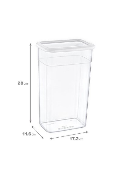 Smartware 12'Li Set Skali Dikdörtgen Saklama Kabı Beyaz 3500 ML