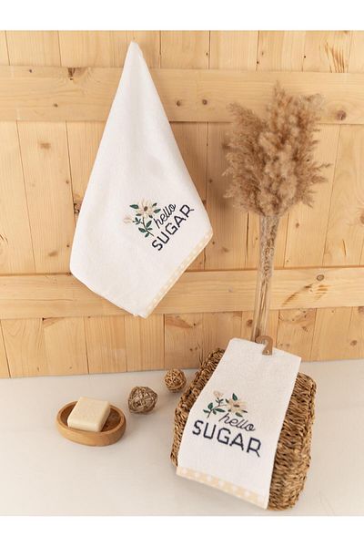 Baveno 100% Cotton Double 40X66 cm Colored & Embroidered Collectible Towel Set
