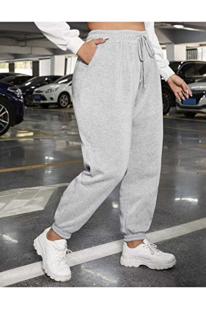 THE WHITE Γυναικείο φούτερ σε γκρι λαστιχένιο πόδι