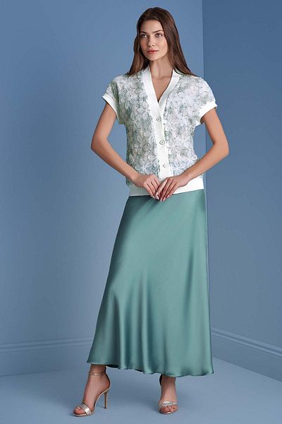 Guitar Bat Sleeve Ecru Lace Cardigan