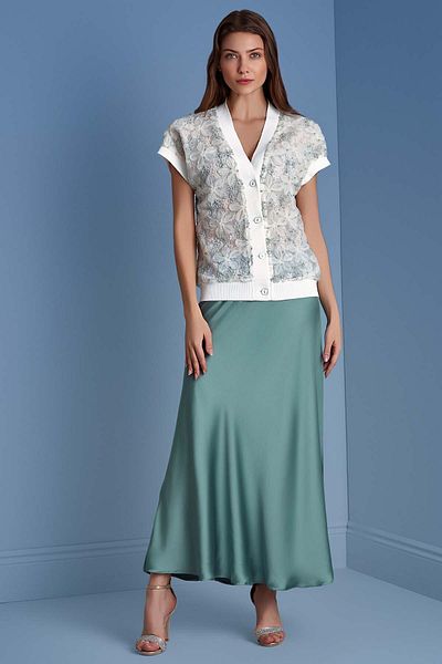 Guitar Bat Sleeve Ecru Lace Cardigan