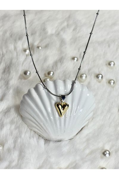 Store Gold Color Heart Steel Women's Necklace Stainless Stylish Accessory