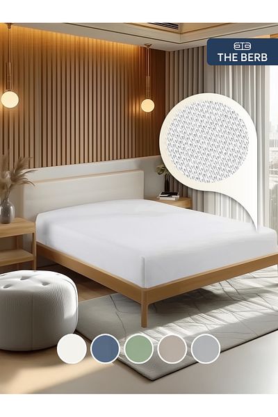The Berb 100% Cotton |   Lakost Knitted Elastic Sheet |   Single/Double Fitted Sheet