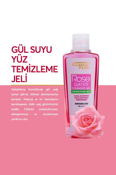 Softto Plus Miracle Rose Water Facial Cleansing Gel 200 ml