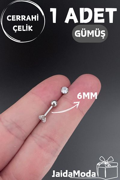 Jaida Moda Zircon Stone Ball End Helix Tragus Surgical Steel Piercing