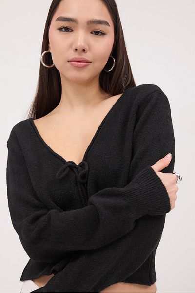 Addax Front Tie Knitwear Cardigan H3410