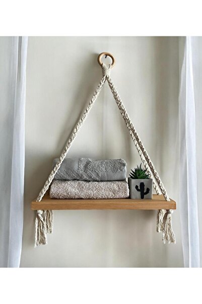 VOBU HOME & LIFE DESIGN رف الحمام الخشبي، حامل المناشف والرف المزخرف، رف خشبي...