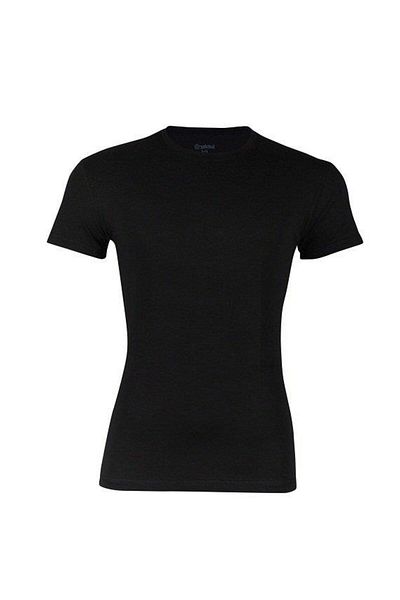 Yıldız İç Giyim Star 91 Black Lycra Men's Short Sleeve T-Shirt Undershirt