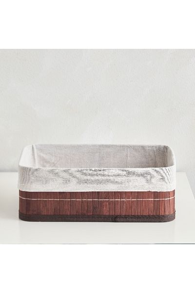 Home Box Knock Down Bamboo Medium Storage Basket - 29x19x10 cm