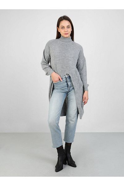 Por La Cara Gray Knitwear Tunic - Por La Cara Design