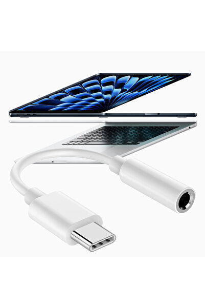 Sneezy Macbook'larla Uyumlu TYPE-C Kulaklık Çevirici Dönüştürücü Aparatı Aux ...