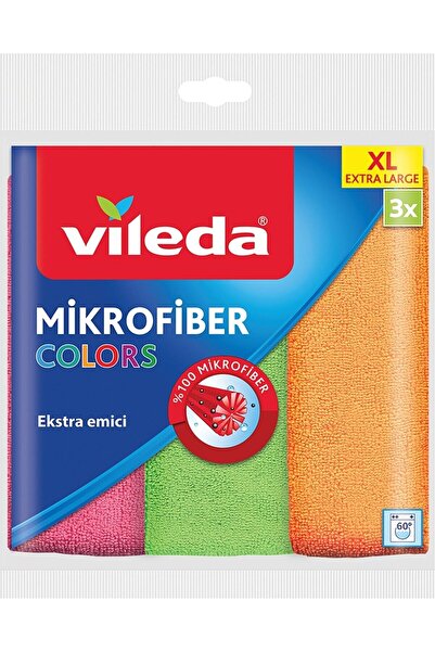 Vileda Mikrofiber Temizlik Bezi 3 Lü Colors XL 36x34 Cm