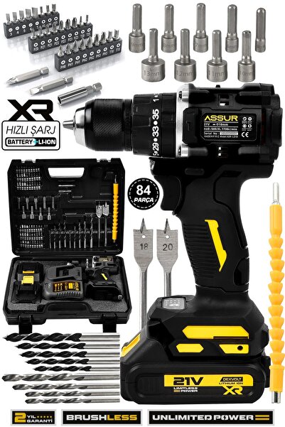 ASSUR 21v Çelik Mandren Kömürsüz Motor Darbeli Şarjlı Matkap Vidalama
