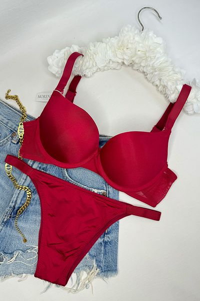 Morensa Ultra Support Double Padded Push up Bra Set - Red